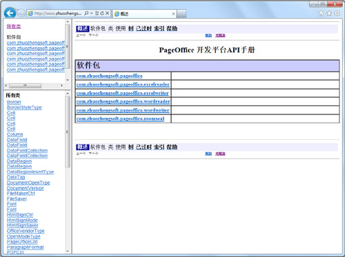 PageOffice for Java版配备Java doc风格的详细开发帮助